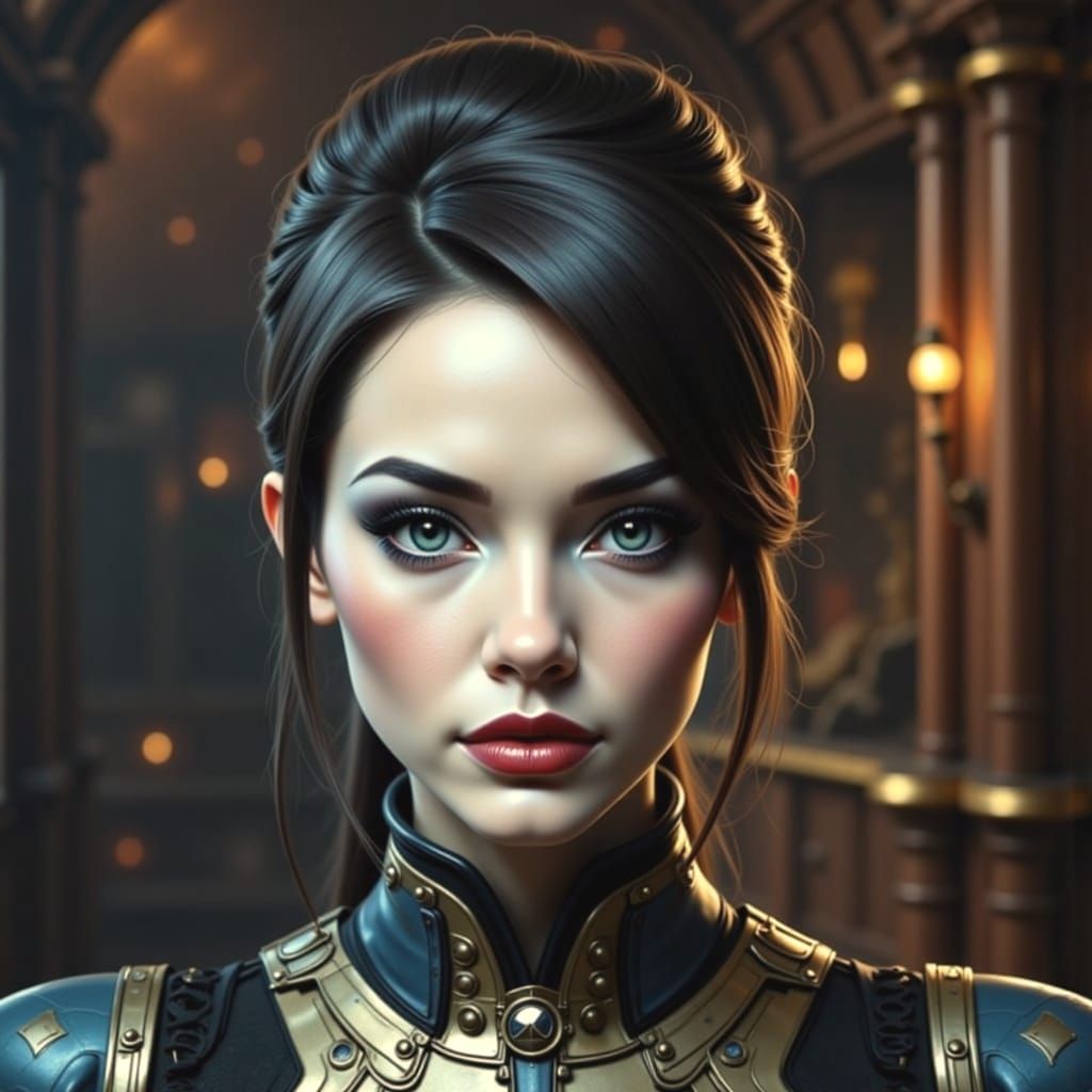 Steampunk Scientist Portrait with Impasto Brushwork