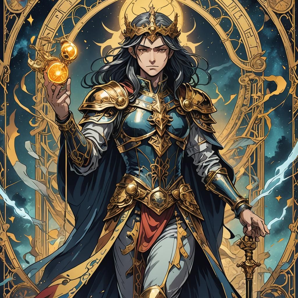 Justice Tarot Card as Anime Art