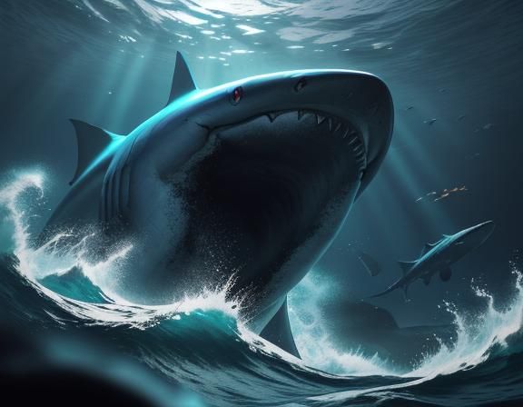 Shark-Eel Hybrid Attacks Submarine in Deep Ocean