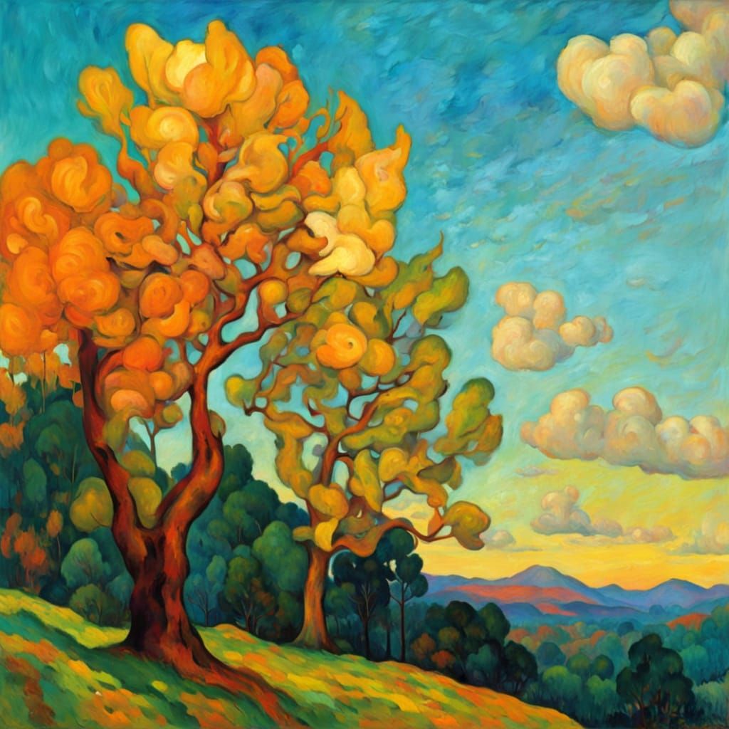 Woman in Vibrant Forest Serene Oil Painting