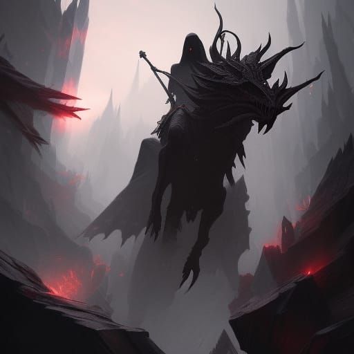 Dragon Rider in Dark Fantasy Style