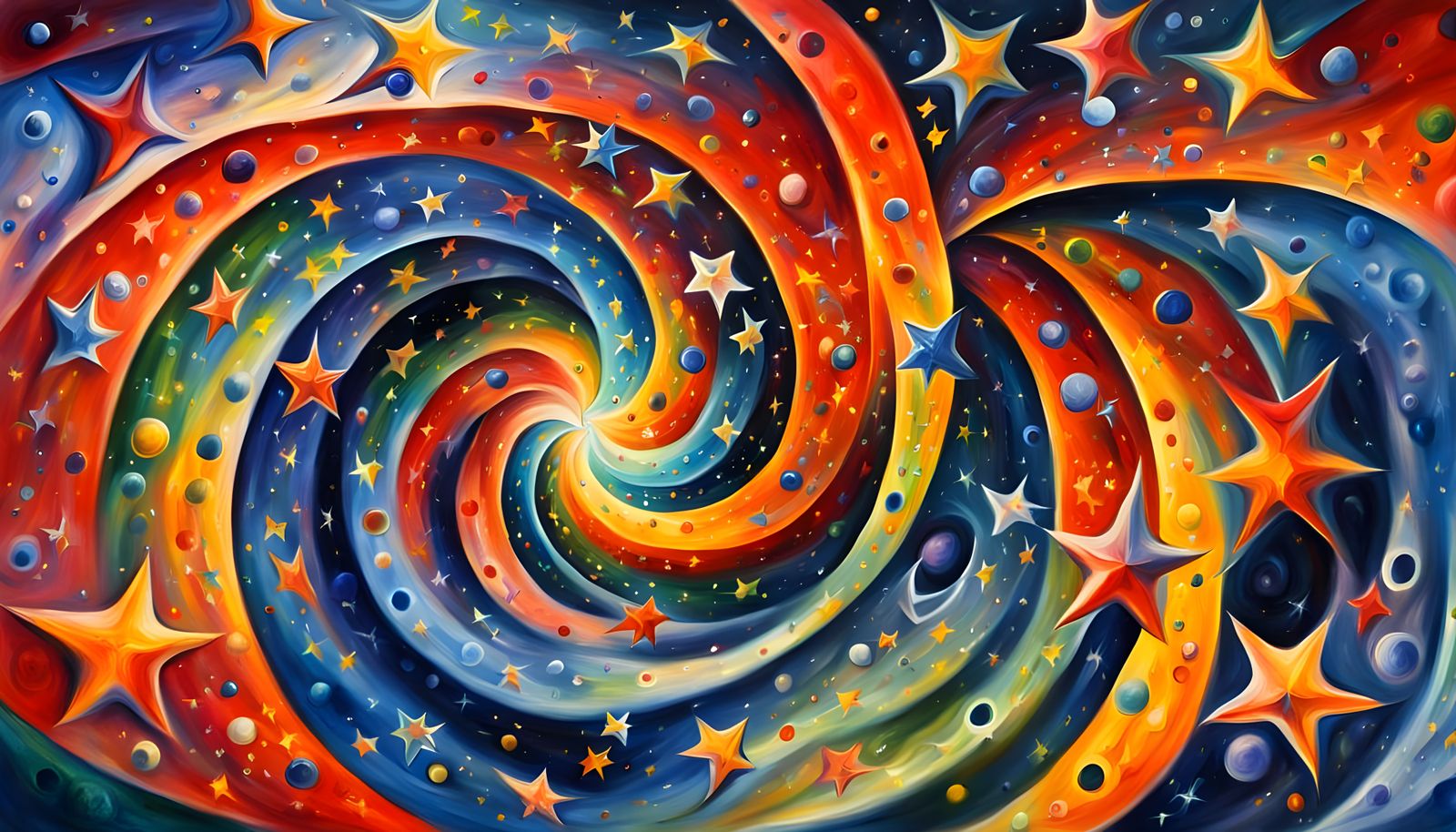 Whirling Vortex with Fantastical Stars