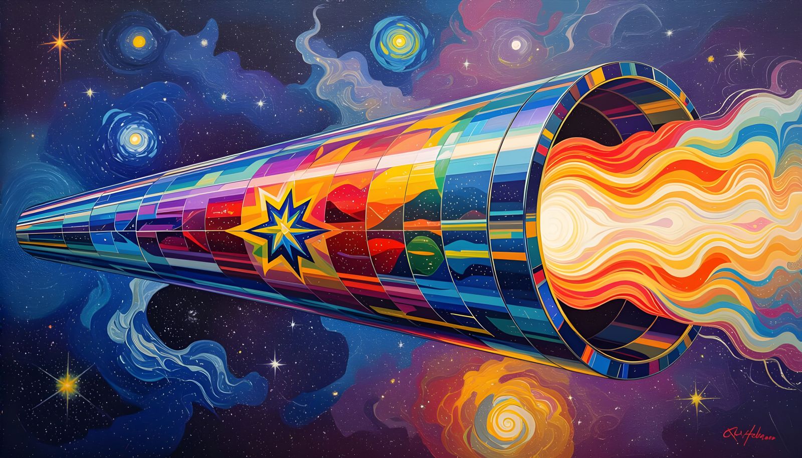 Spectacular Plasma Cylinder in Surrealist Cosmos