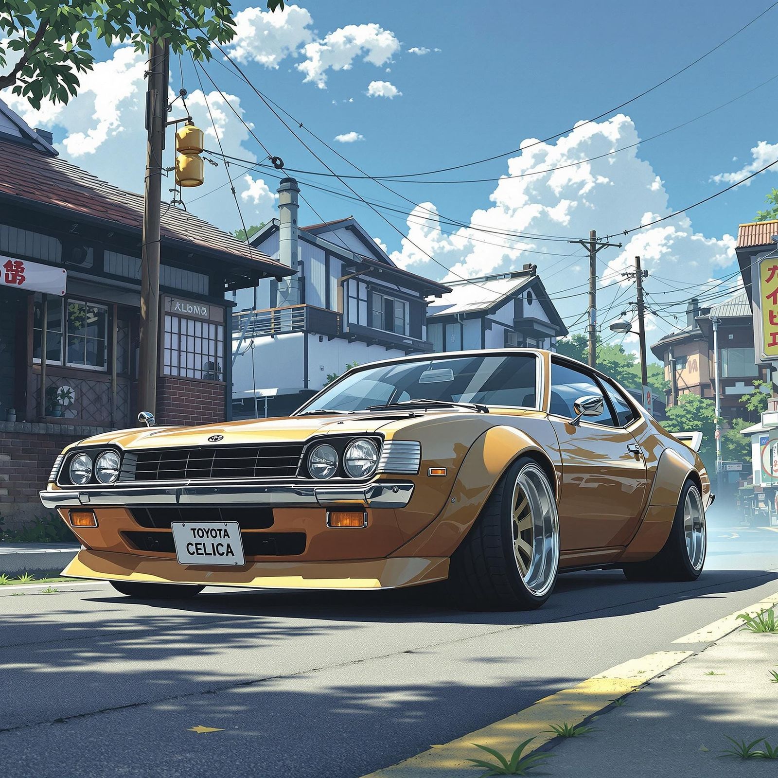 Toyota Celica Widebody Concept Art in 1970s Retro Style