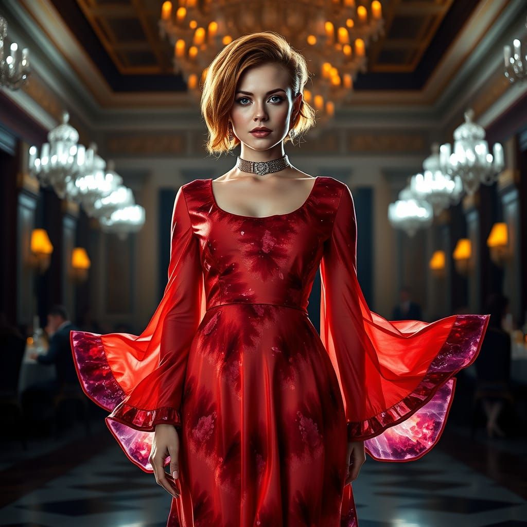 Sultry Ballroom Goddess in Crystal Geode Gown