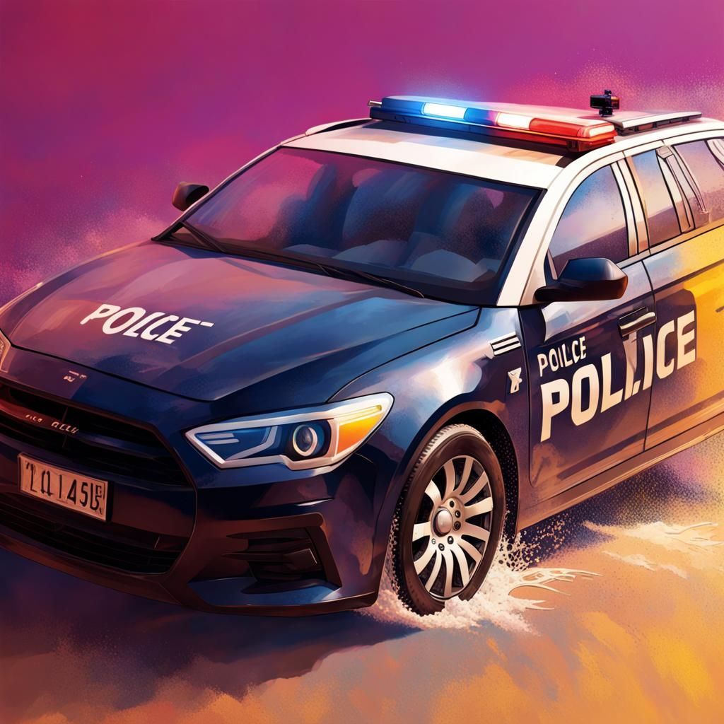 Hyperrealistic Police Officer Portrait in Splash Art Style