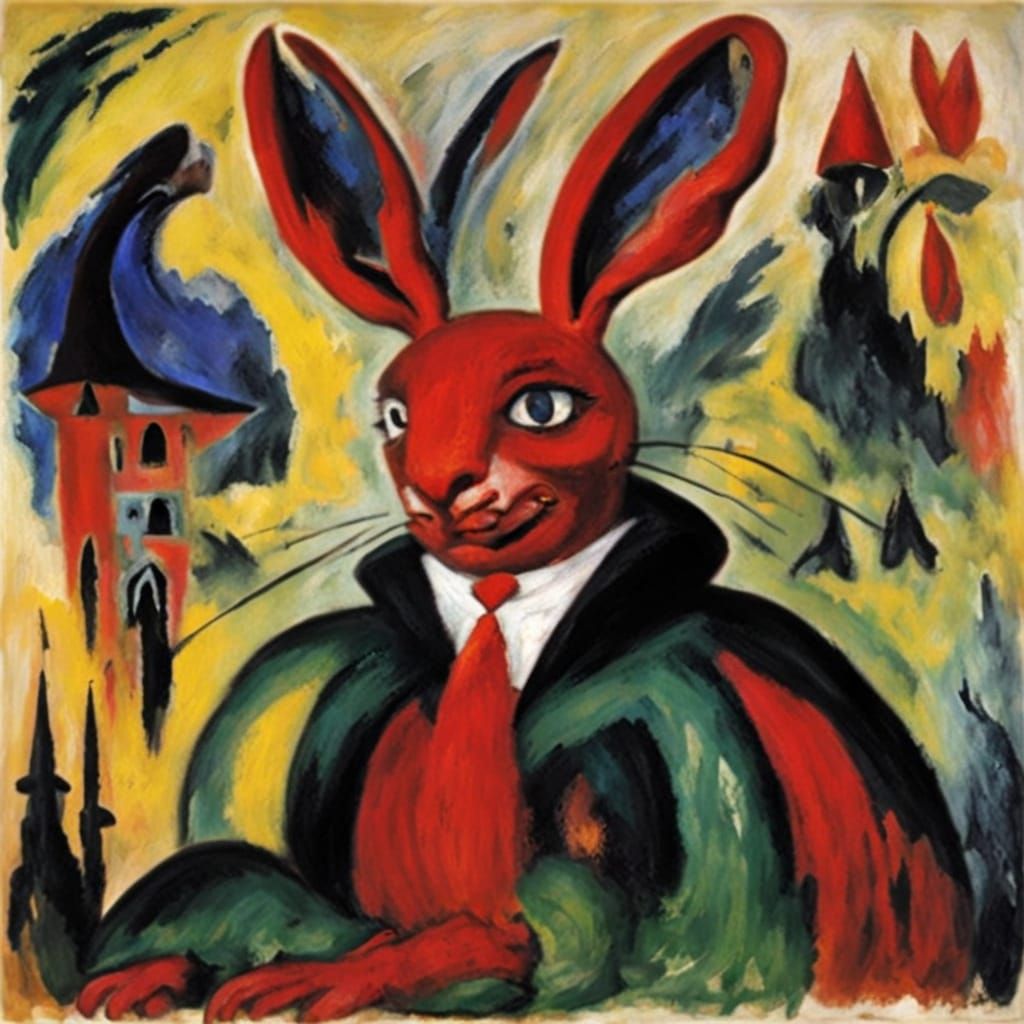 Surreal Rabbit Attacks in a Dark, Gothic Style