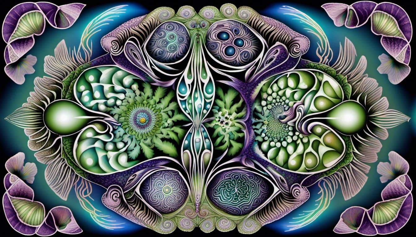 Anthropomorphic Stingray with Celtic Etchings in 5D Shading