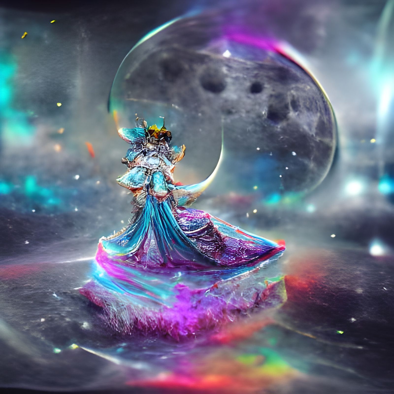 Lunar Princess Ranni in Holographic Cosmic Art
