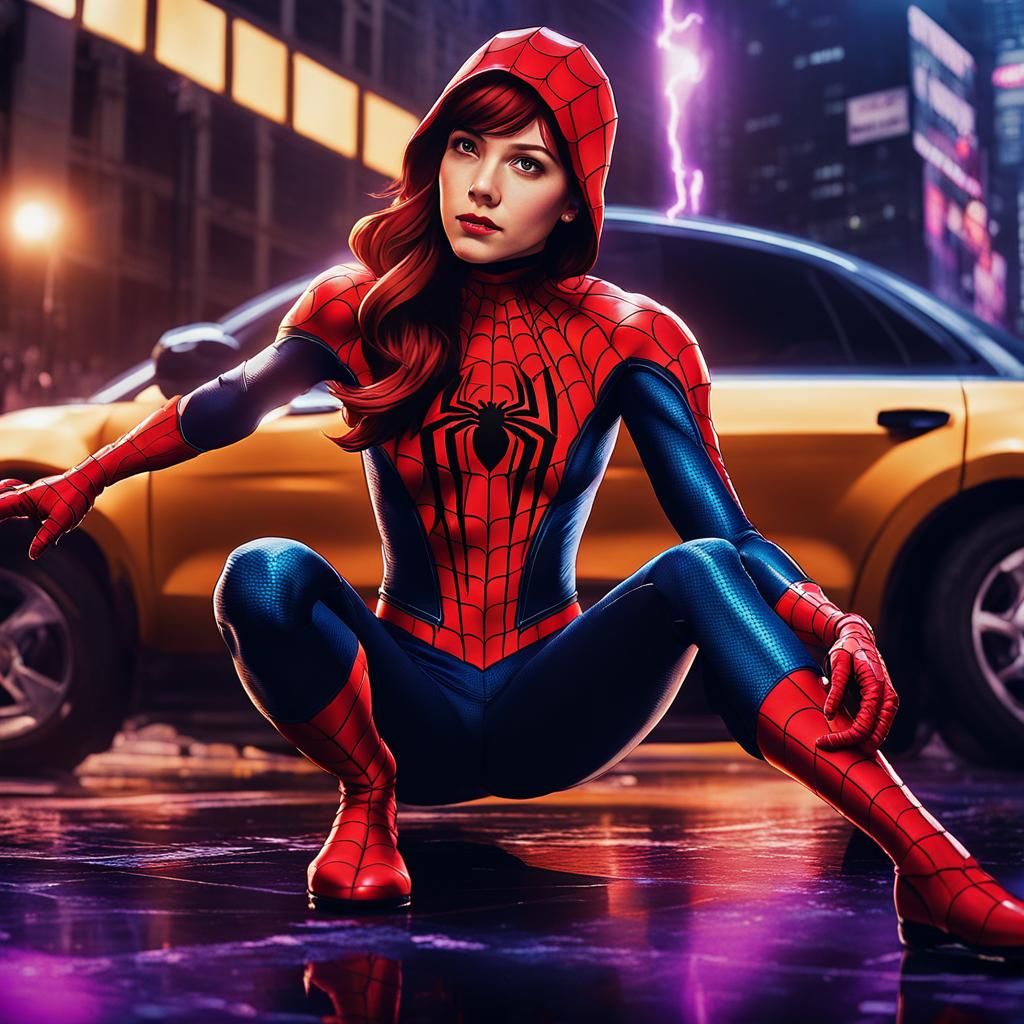 Anime Style Mary Jane Watson Cinematic Film Still