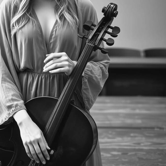 Soulful Woman Contemplates Lost Love on Old Theater Stage