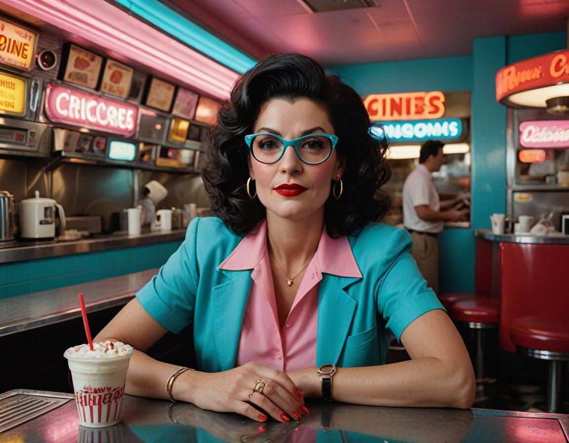 Retro Diner Chic in the Neon 80s