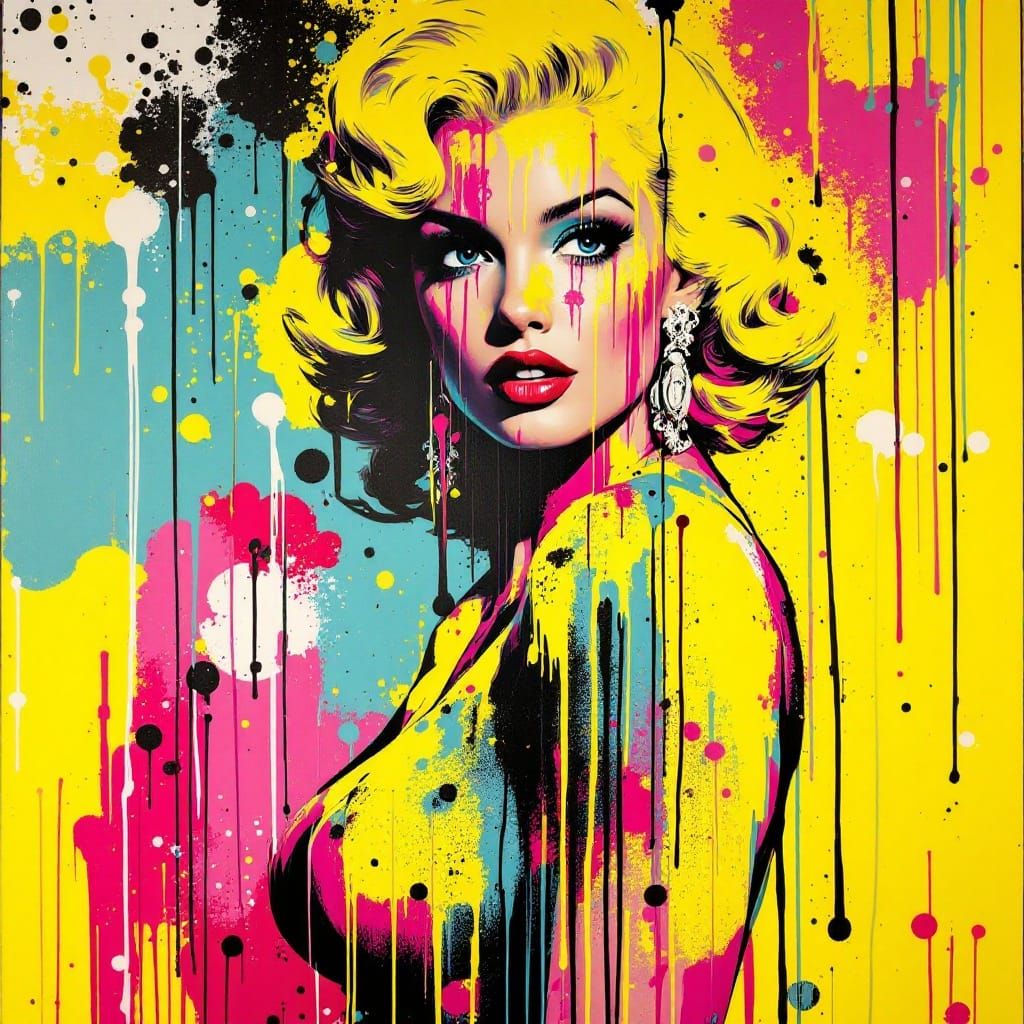 1950s Pin-Up in Aerosol Street Art Style