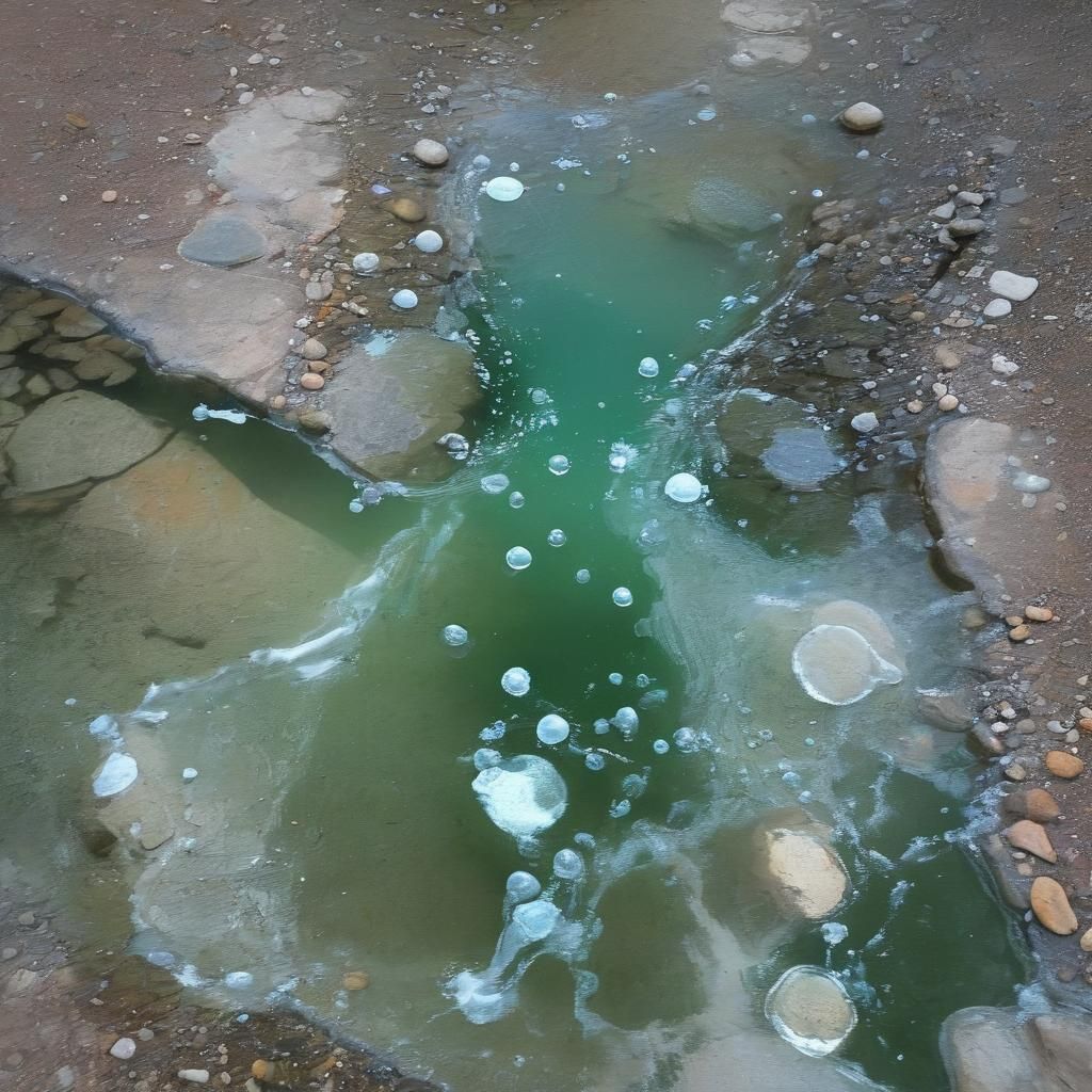 Soap Bubbles Floating in the Air