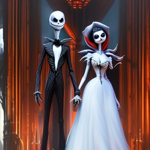 Jack Skellington and Sally: Detailed Matte Painting