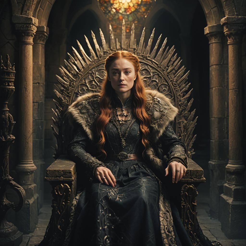 Sansa Stark in Dark Castle: Pre-Raphaelite Style