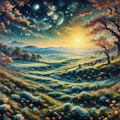 Yin Yang Landscape: Fire and Ice Dichotomy