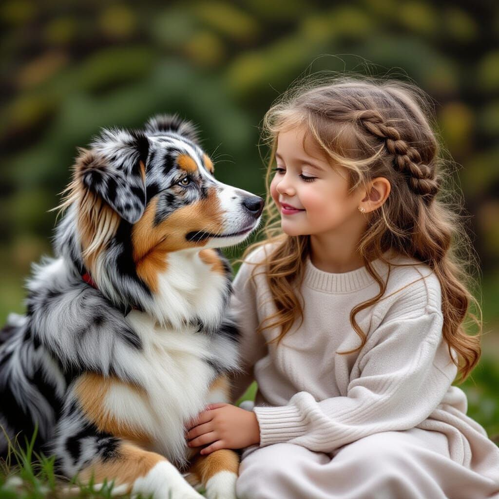 Heartwarming Portrait of Child and Loving Dog