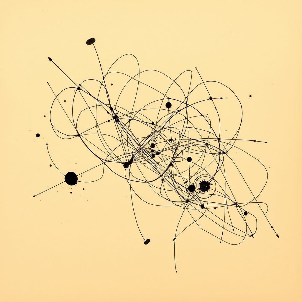 Expressive Ink Lines Dance Across Textured Paper