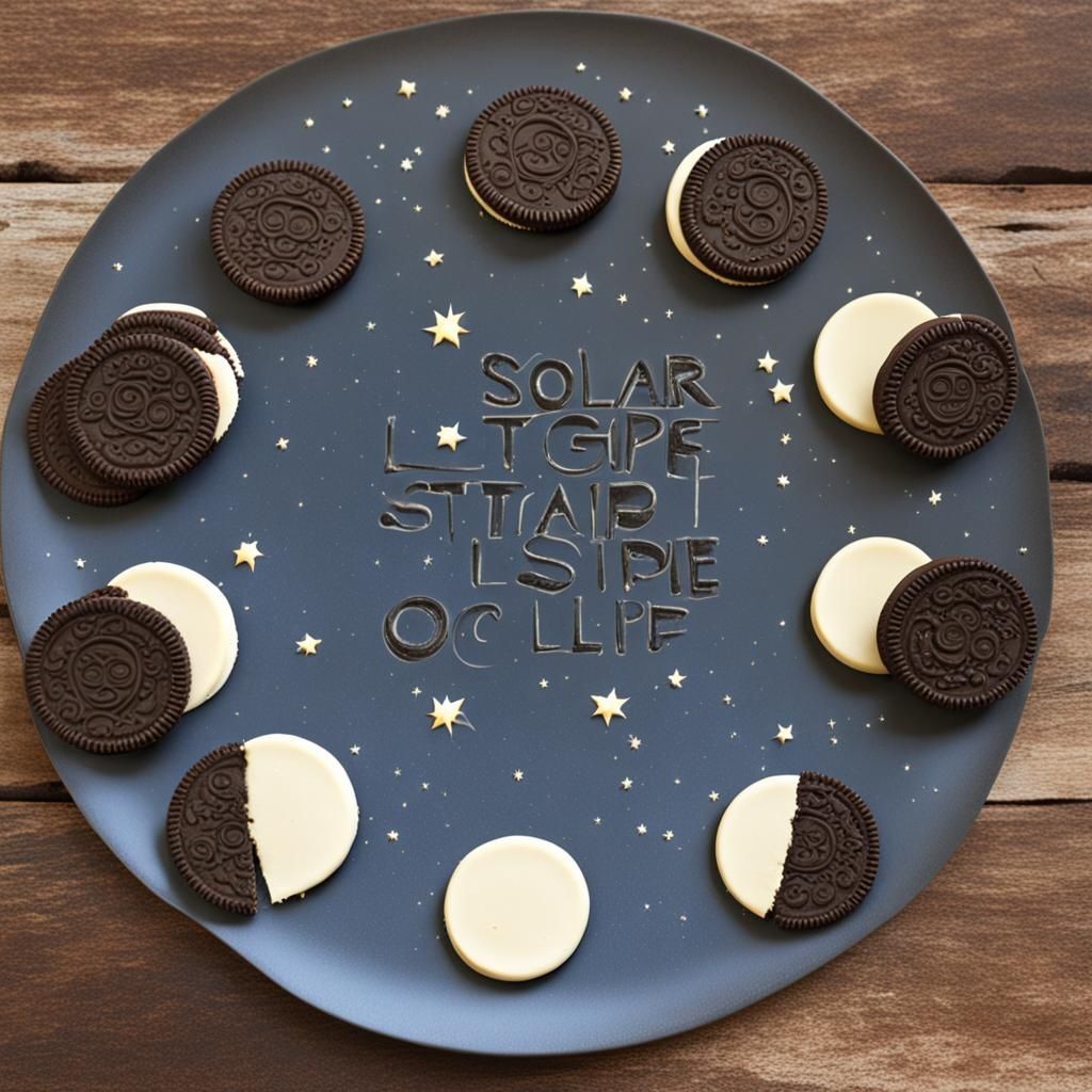 Create all stages of the solar eclipse using oreo cookies