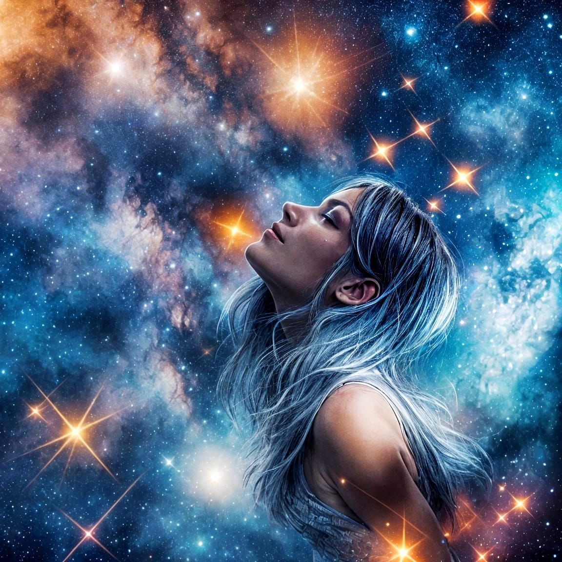 Vibrant Fantasy Scene: Secrets Held in Stars