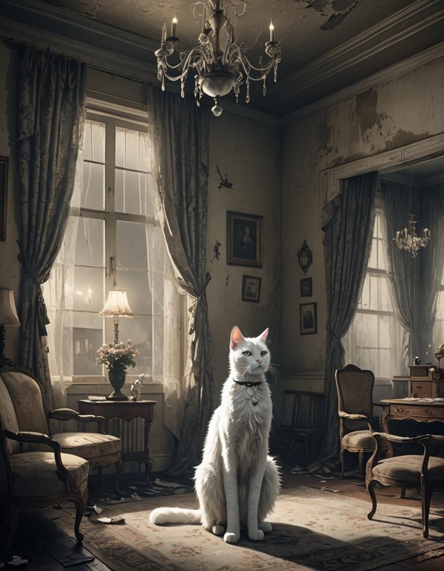 Cat in Abandoned Mansion, Concept Art