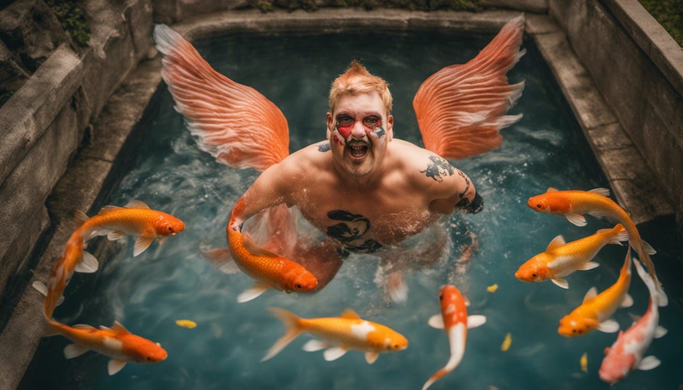 Chubby Juggalo Jumps in the Koi Pond