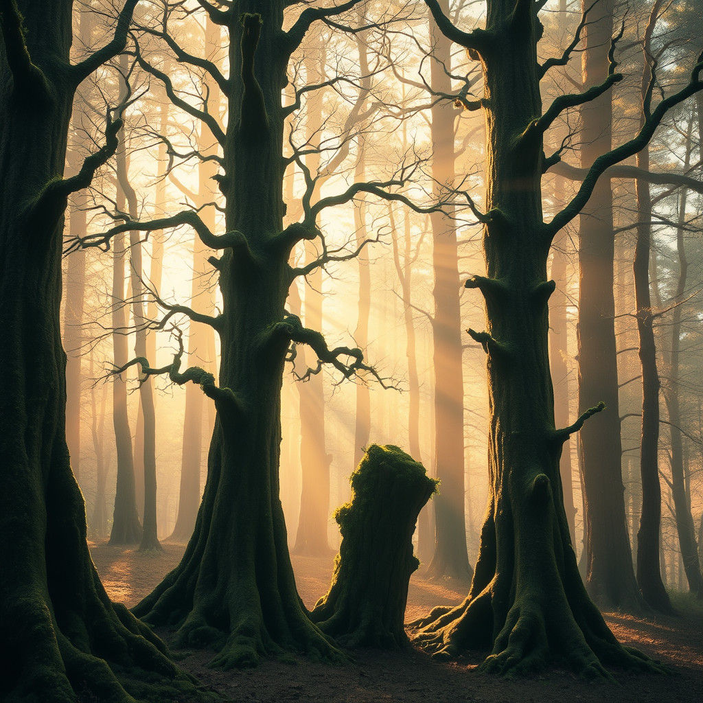 Enchanted Forest Scene in Digital Art Style