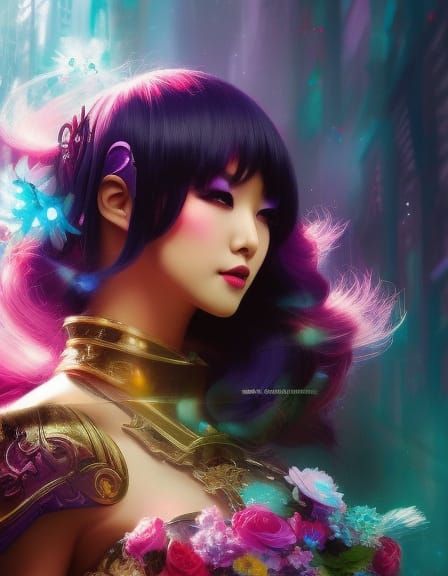 Fantasy Warrior Portrait in Expressionist Impasto Style