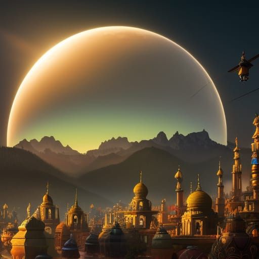 Vibrant Fantasy World in Hyperrealism