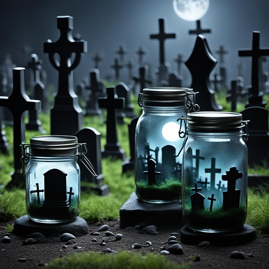 Graveyard in a Jar: Miniature Spooky Scene