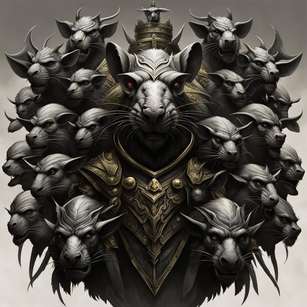 Armored Rat King Final Boss in Horror Style