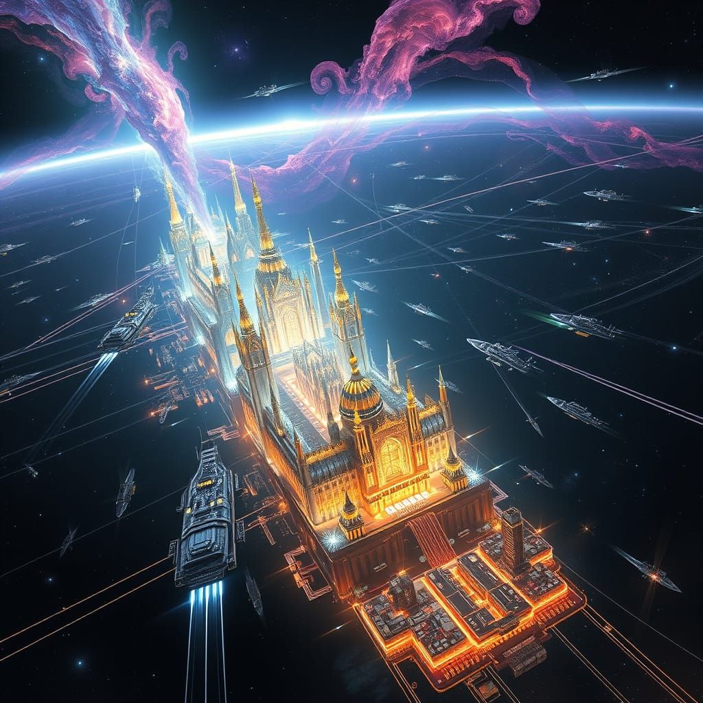 Ethereal Cityscape in the Ionosphere