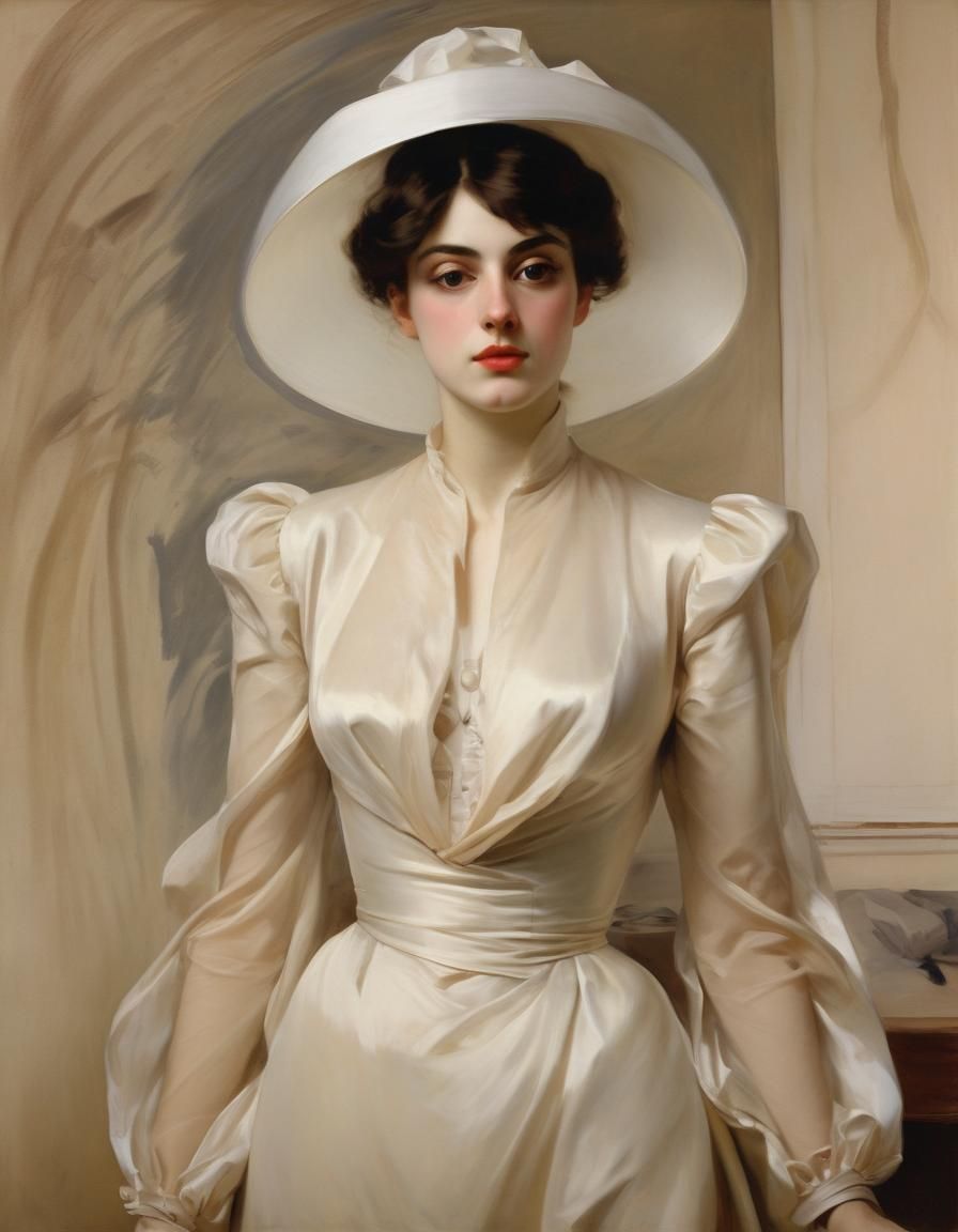 Surreal Woman in John Singer Sargent Style