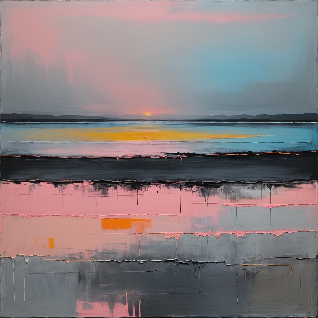 Abstract Beach Landscape in Rothko Style