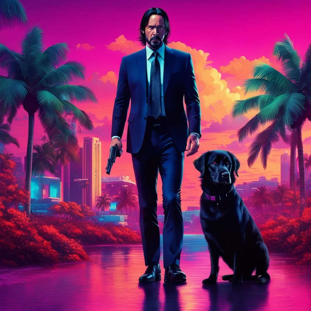 John Wick in Miami Vice: Digital Matte Painting