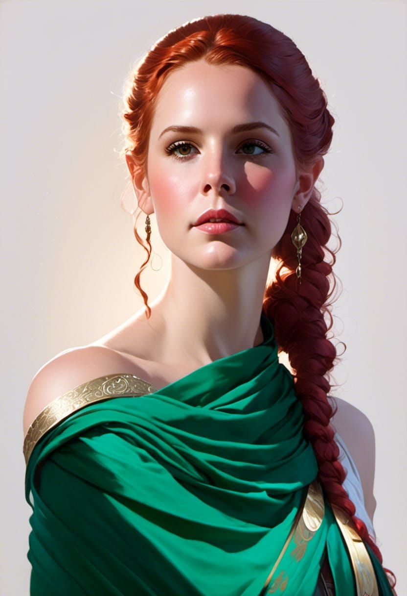 Red-Haired Jedi in Rococo Style with Toga