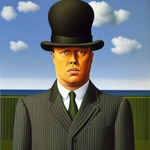 Surreal Portrait in the Style of Magritte