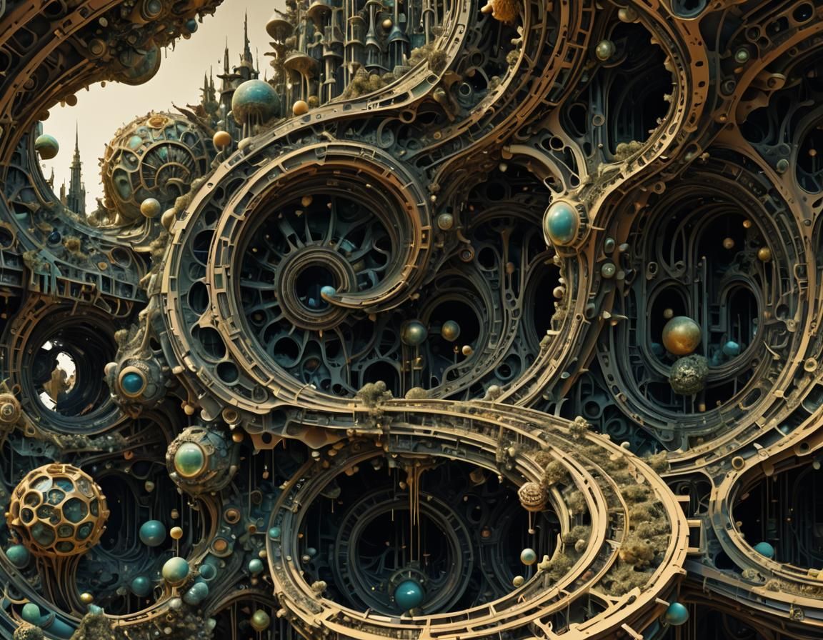 Mandelbulb 3D Arcologies in Sci-Fi Style
