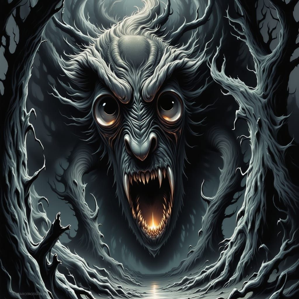 Macabre Nightmare of Demons in Cel-Shading Style