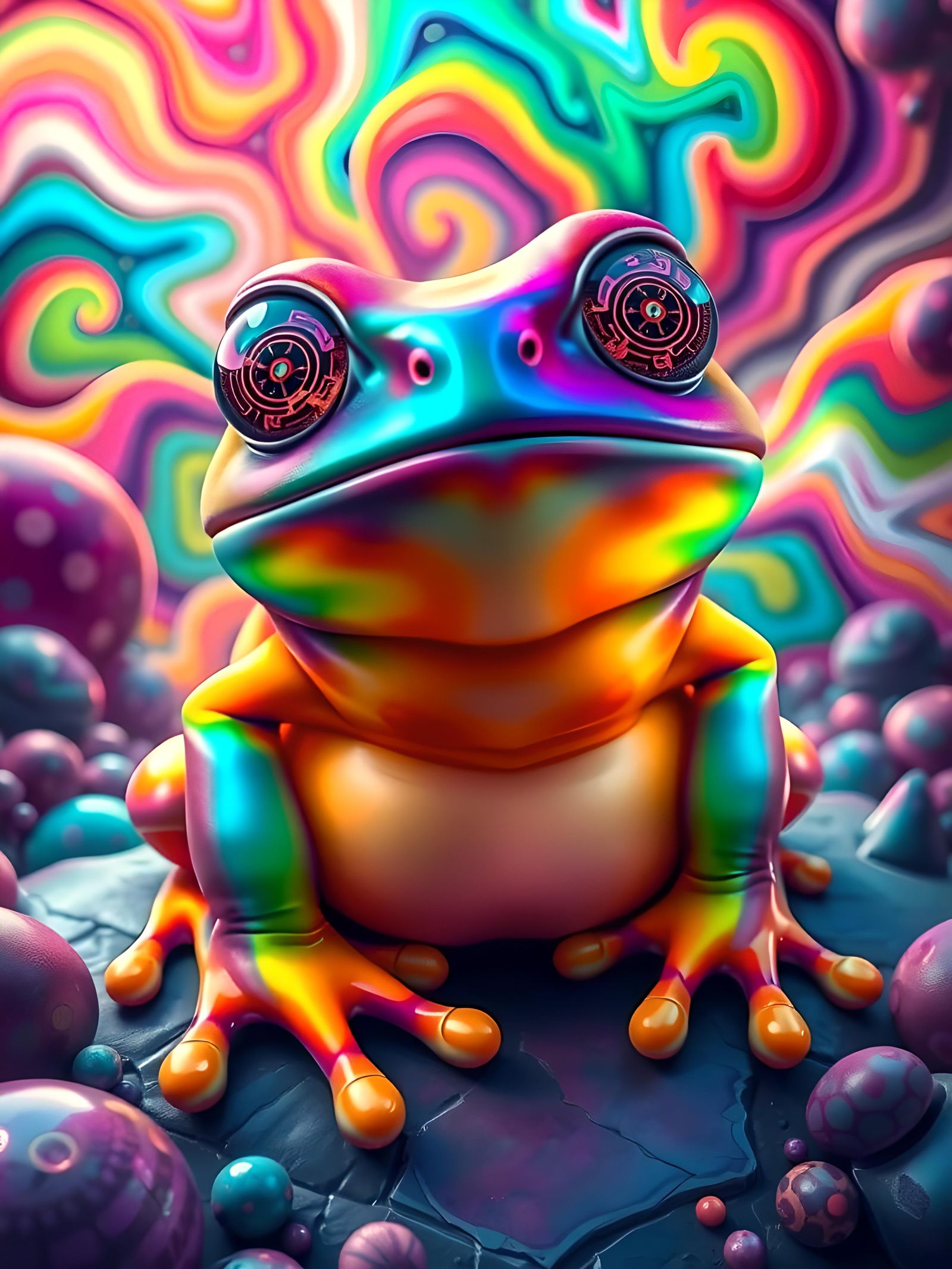 Rainbow Hypnotoad in Psychedelic 3D