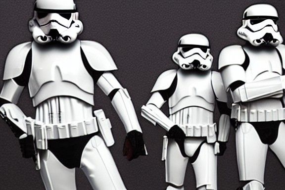 Stylized Stormtroopers in Minimalist Design