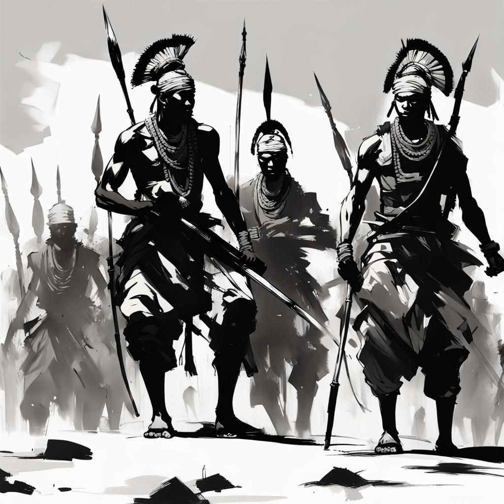 African Warriors in Yoji Shinkawa Style