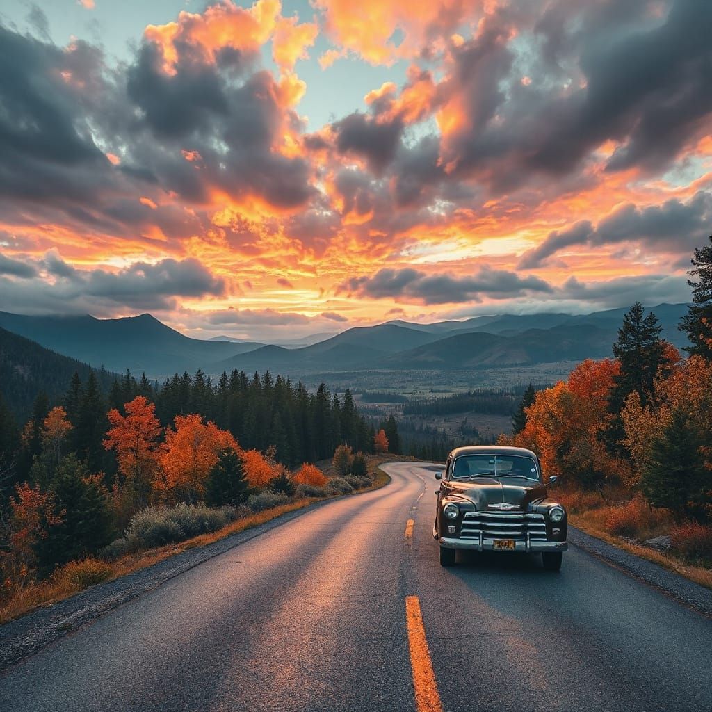 Surreal Car Journey Through Dream Landscapes