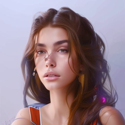 Madison Beer Portrait in Art Nouveau Style