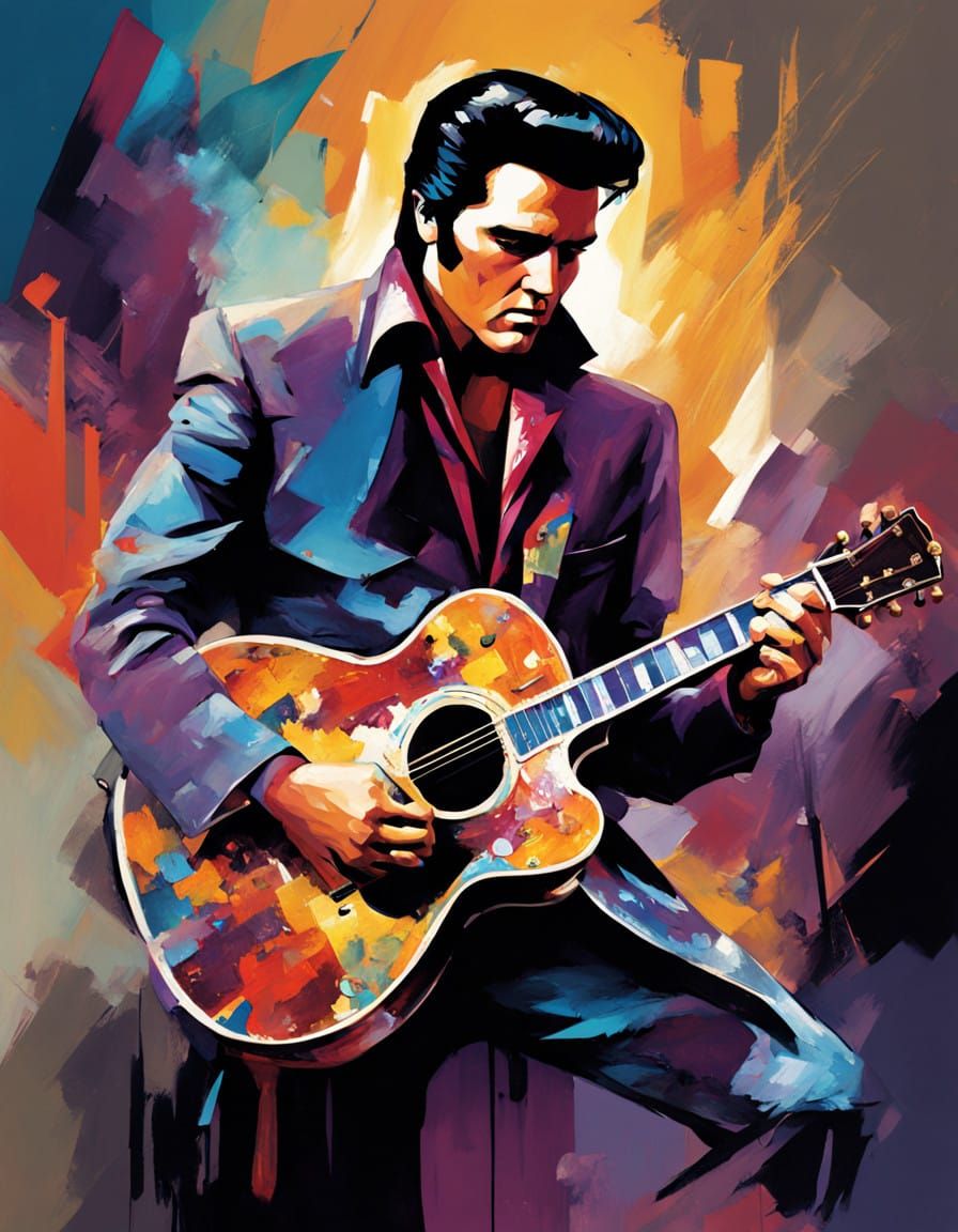 Elvis Presley Unveiled: A Cubist Surreal Dreamscape
