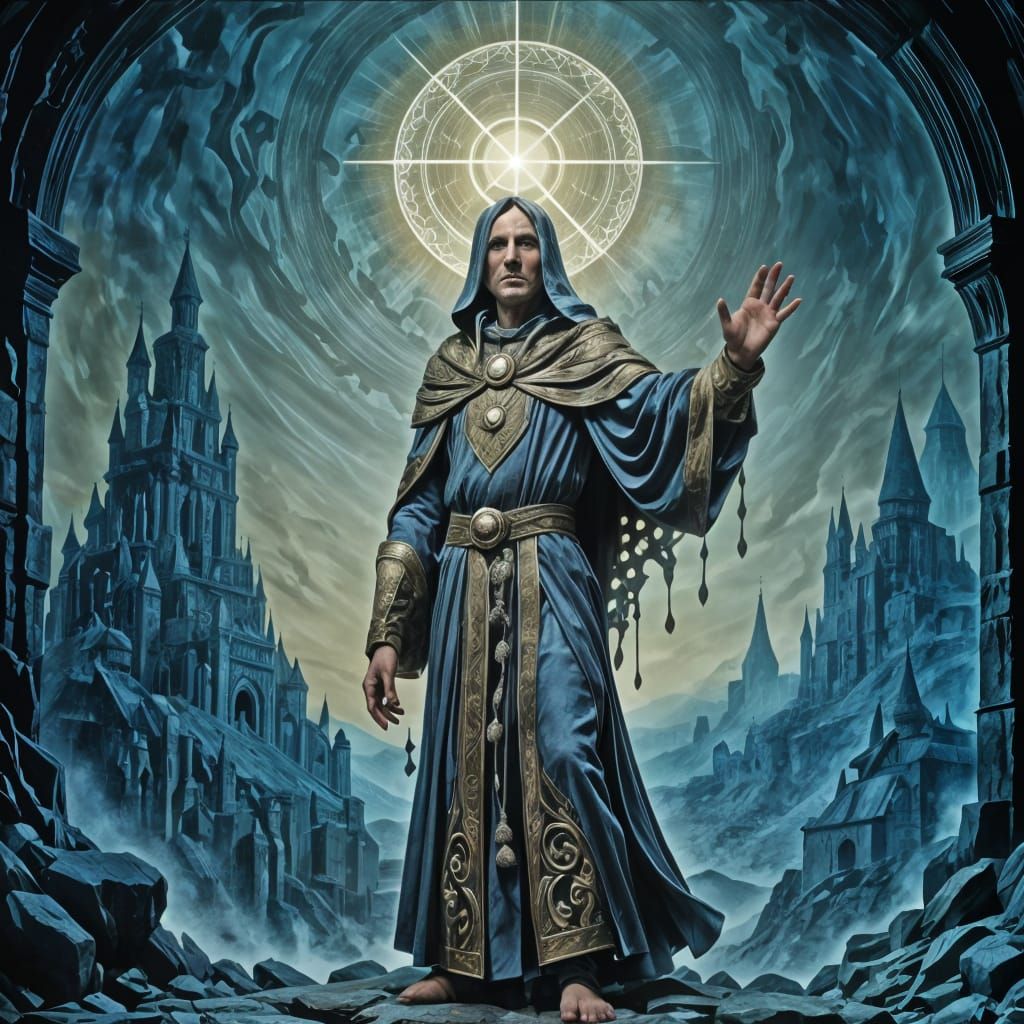 Holy Cleric Portrait: Digital Art