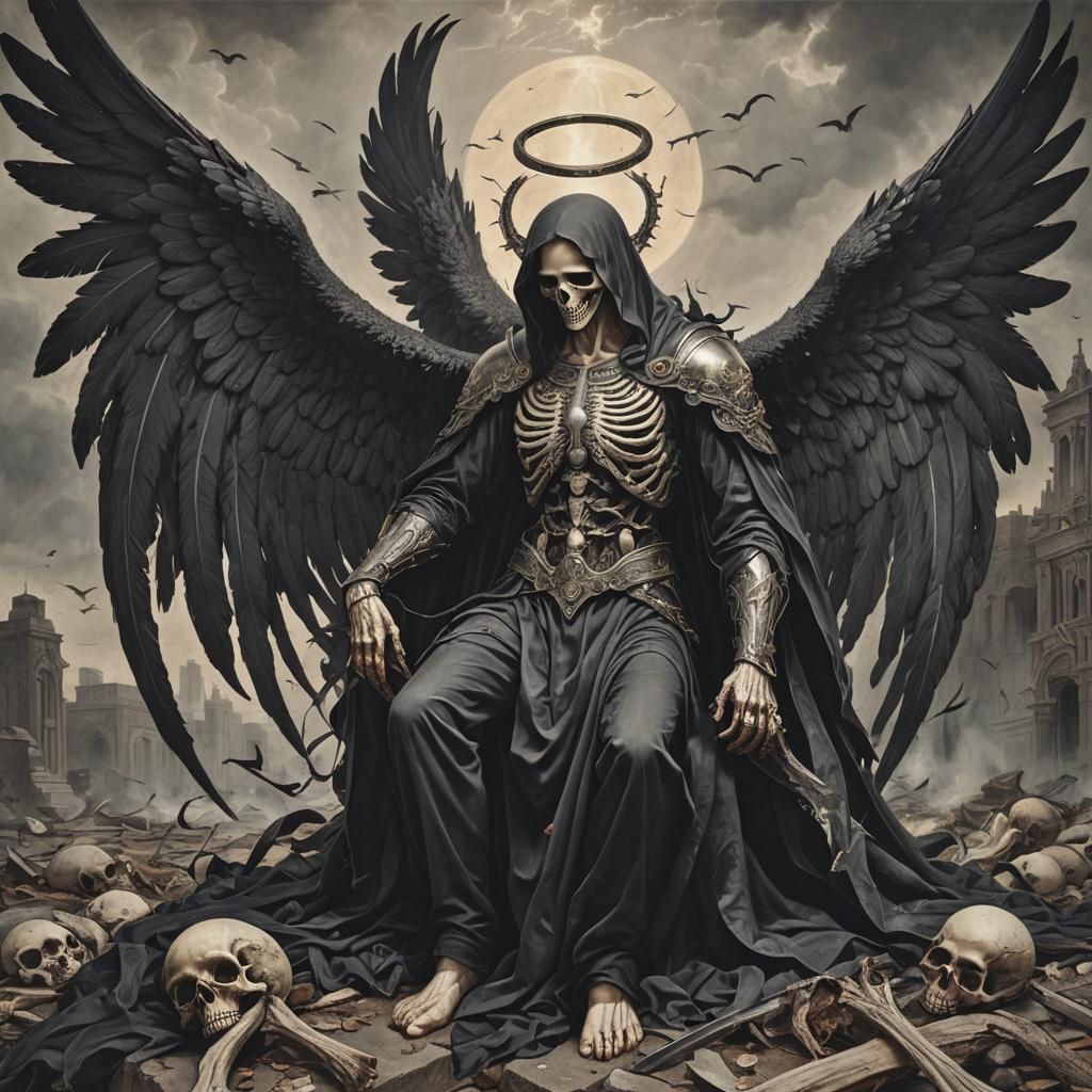 Fallen Angel of Death: AI Generated Image