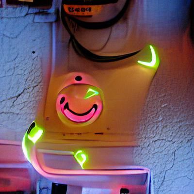 Glowing Neon Happy Face Illustration