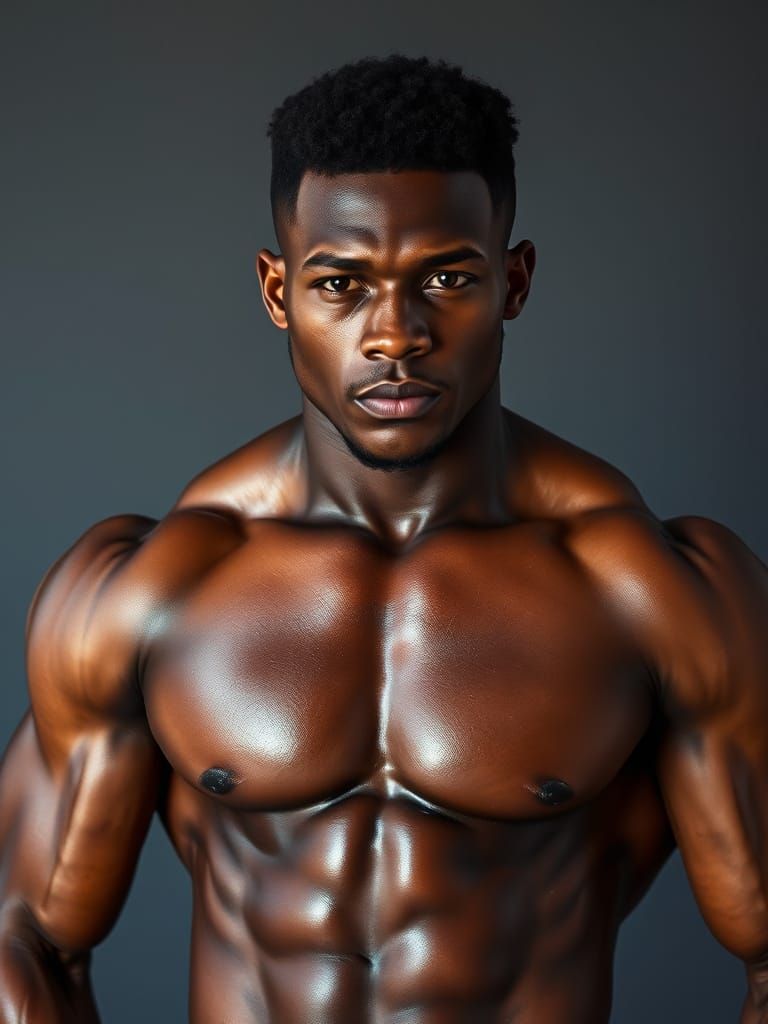 Strong African Man Exudes Confidence and Strength